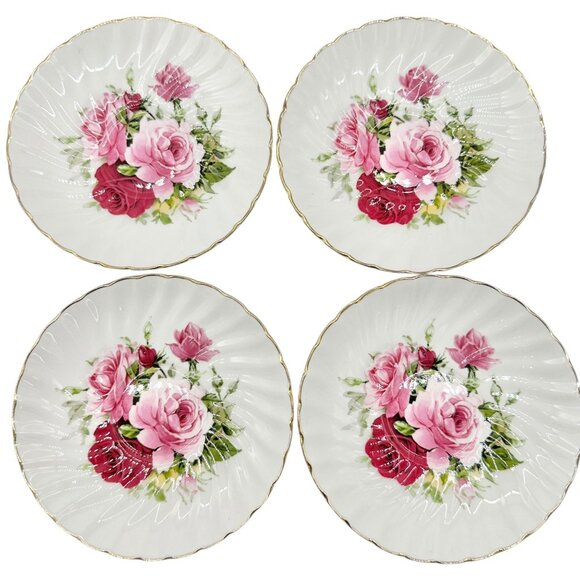 Royale Garden Bone China Teacup and Saucer Set Pink Rose Design 3 cups 4 saucers - Picture 11 of 12